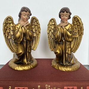 Vintage Mid-Century Inarco Japan Gold Angels SET of 2